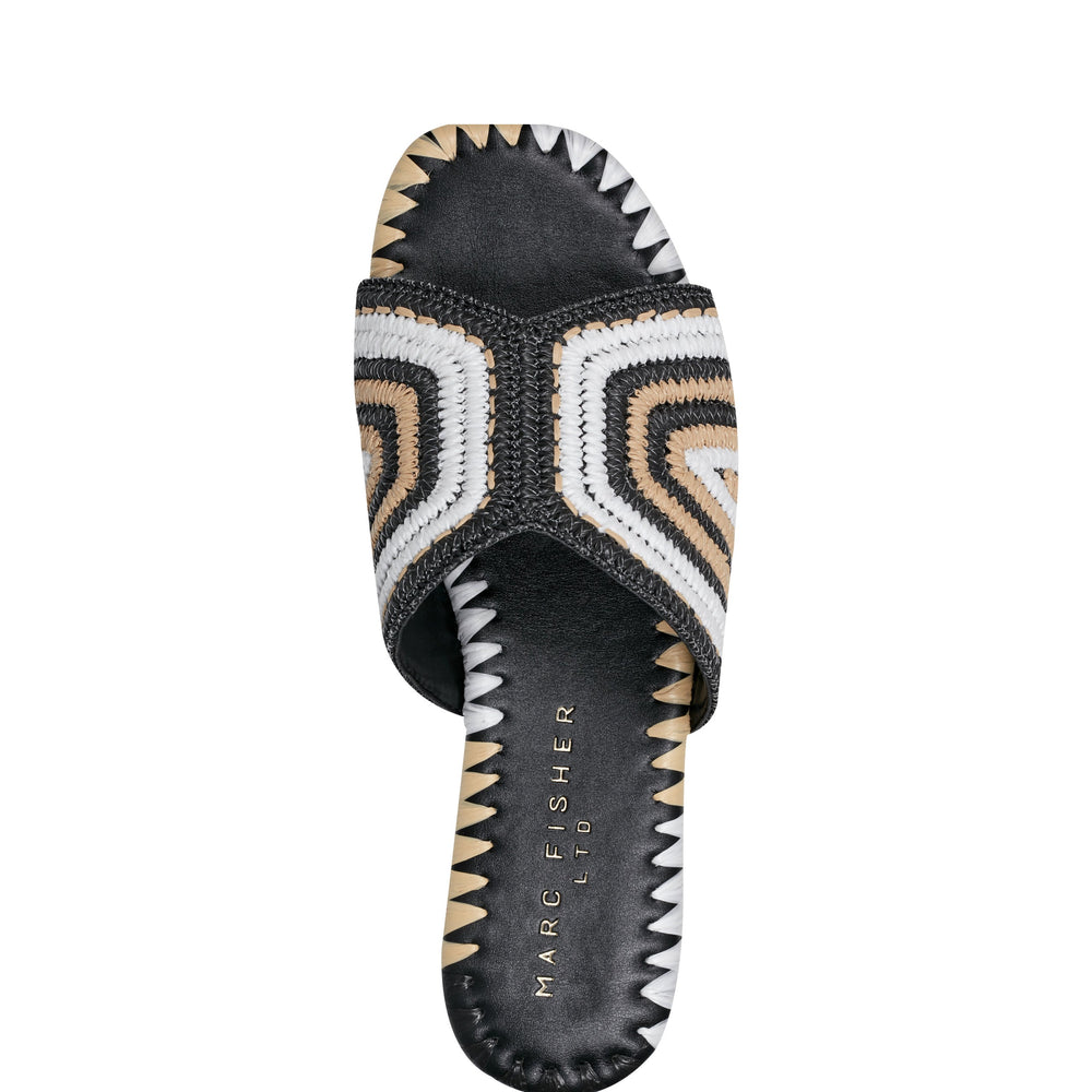 Marc Fisher Nottie Flat Slide Sandal | Black Multi