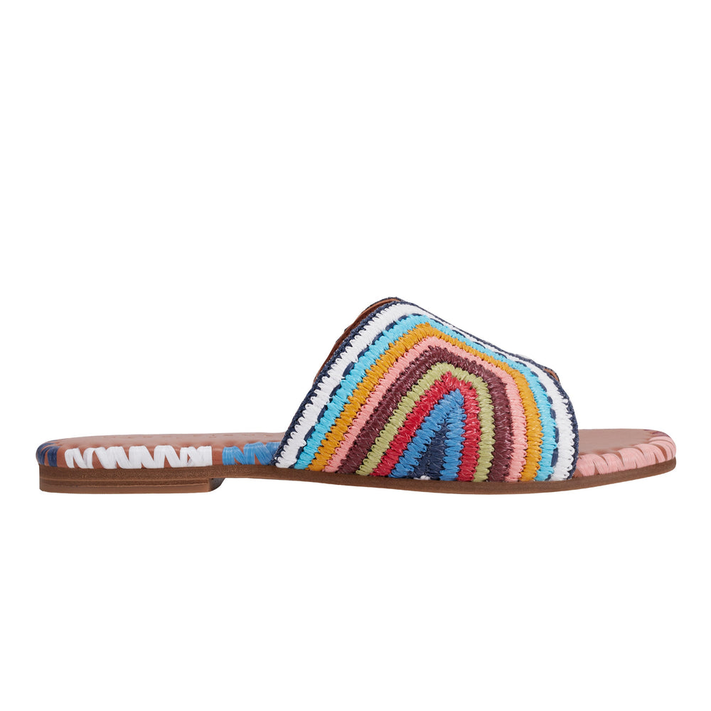 Marc Fisher Nottie Flat Slide Sandal | Blue Multi