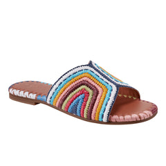Marc Fisher Nottie Flat Slide Sandal | Blue Multi