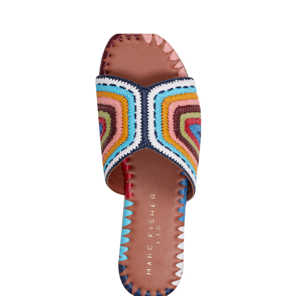 Marc Fisher Nottie Flat Slide Sandal | Blue Multi