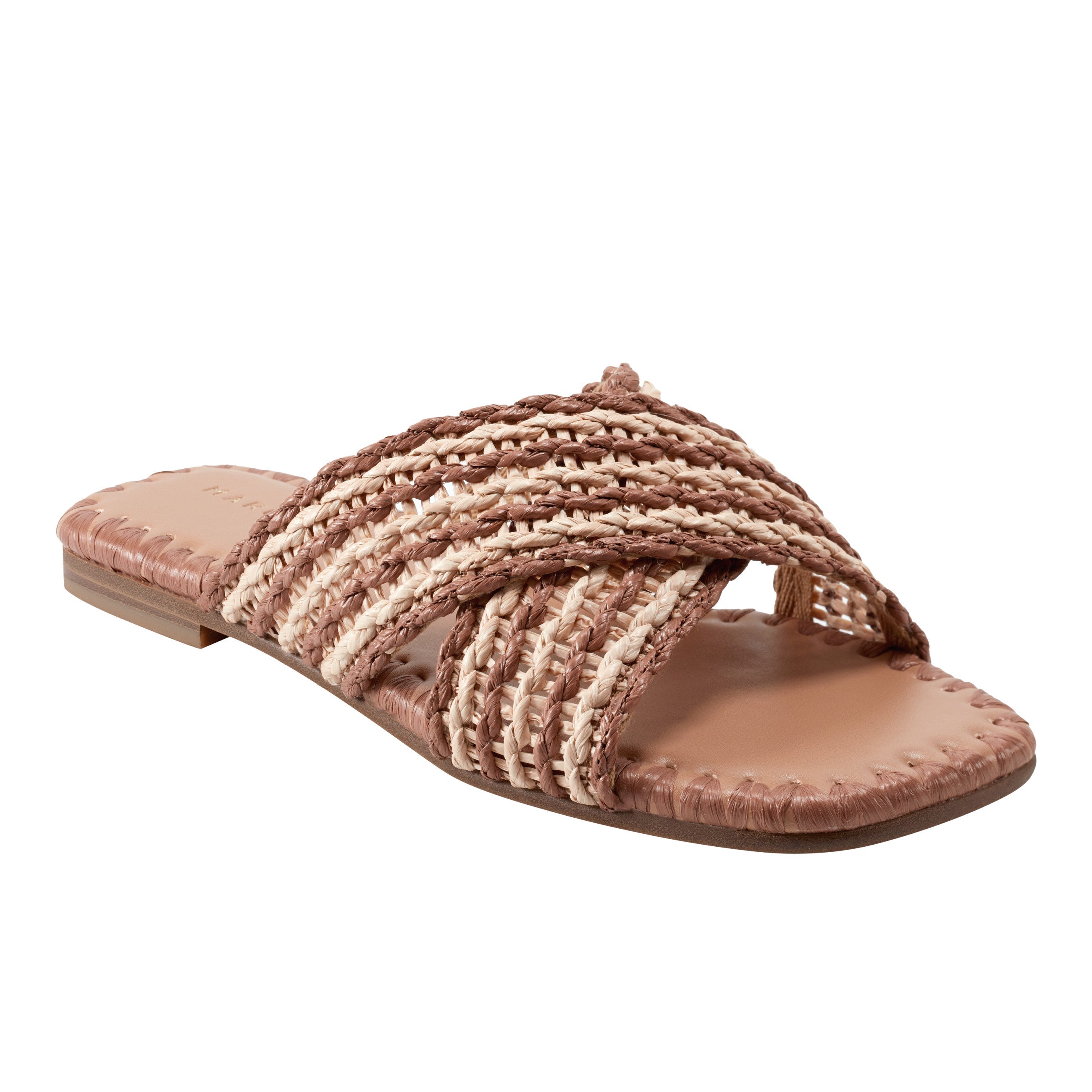 Marc Fisher Nylie Flat Sandal | Natural/Brown