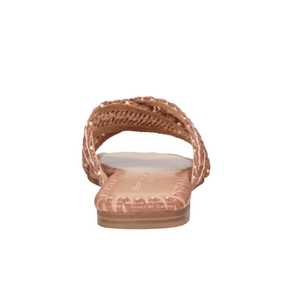 Marc Fisher Nylie Flat Sandal | Natural/Brown