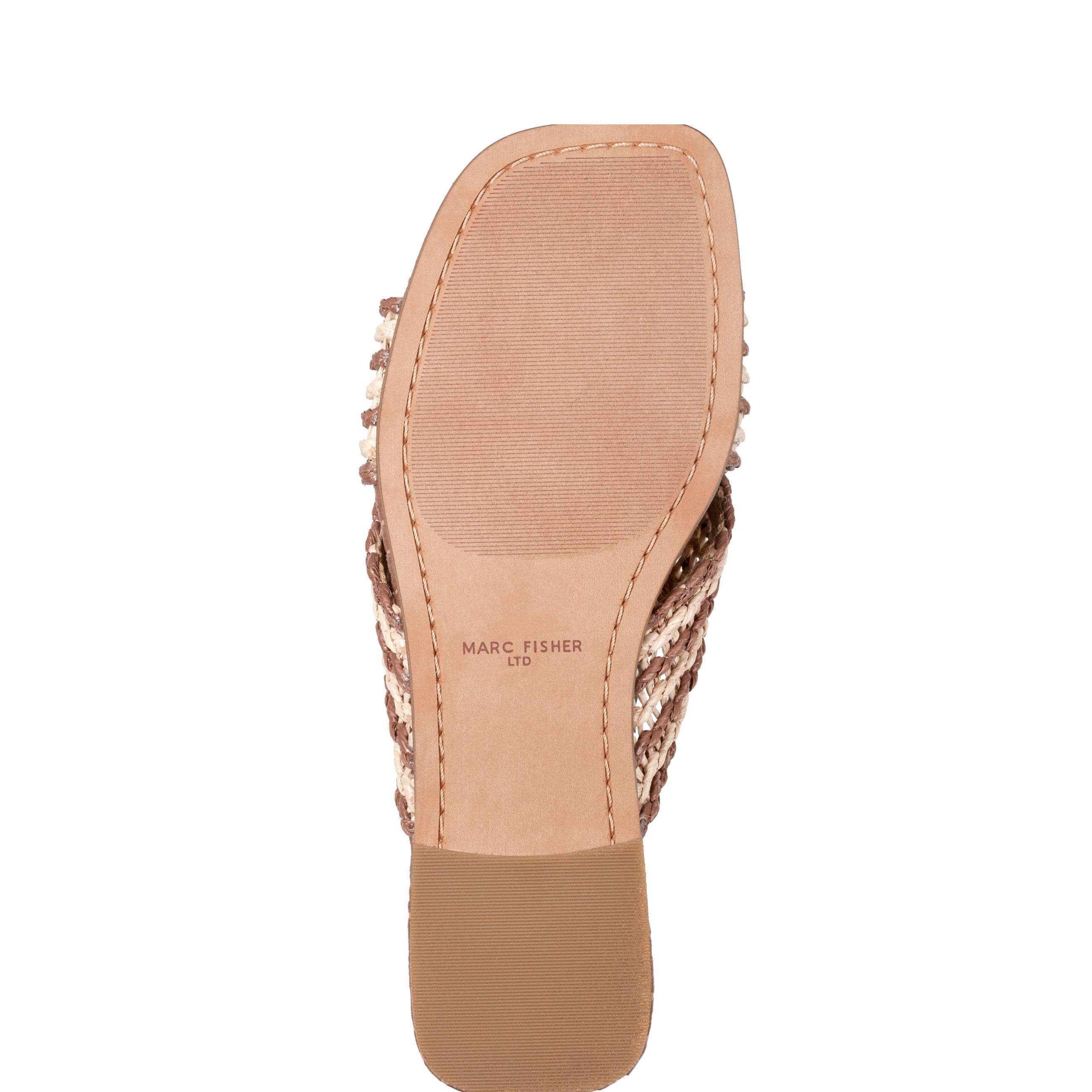 Marc Fisher Nylie Flat Sandal | Natural/Brown