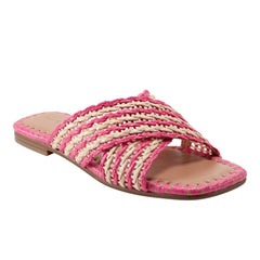 Marc Fisher Nylie Flat Sandal | Natural/Pink