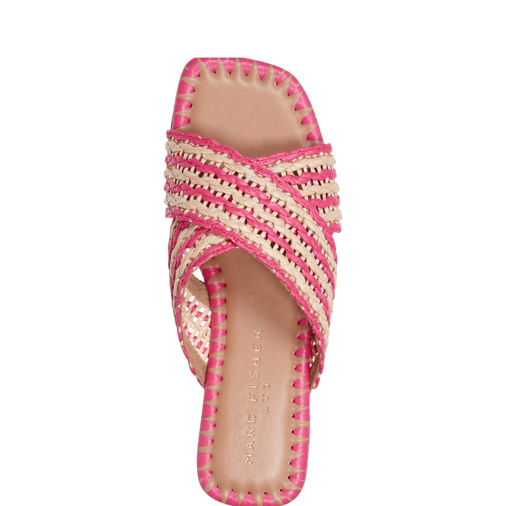 Marc Fisher Nylie Flat Sandal | Natural/Pink