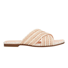 Marc Fisher Nylie Flat Sandal | Natural/White