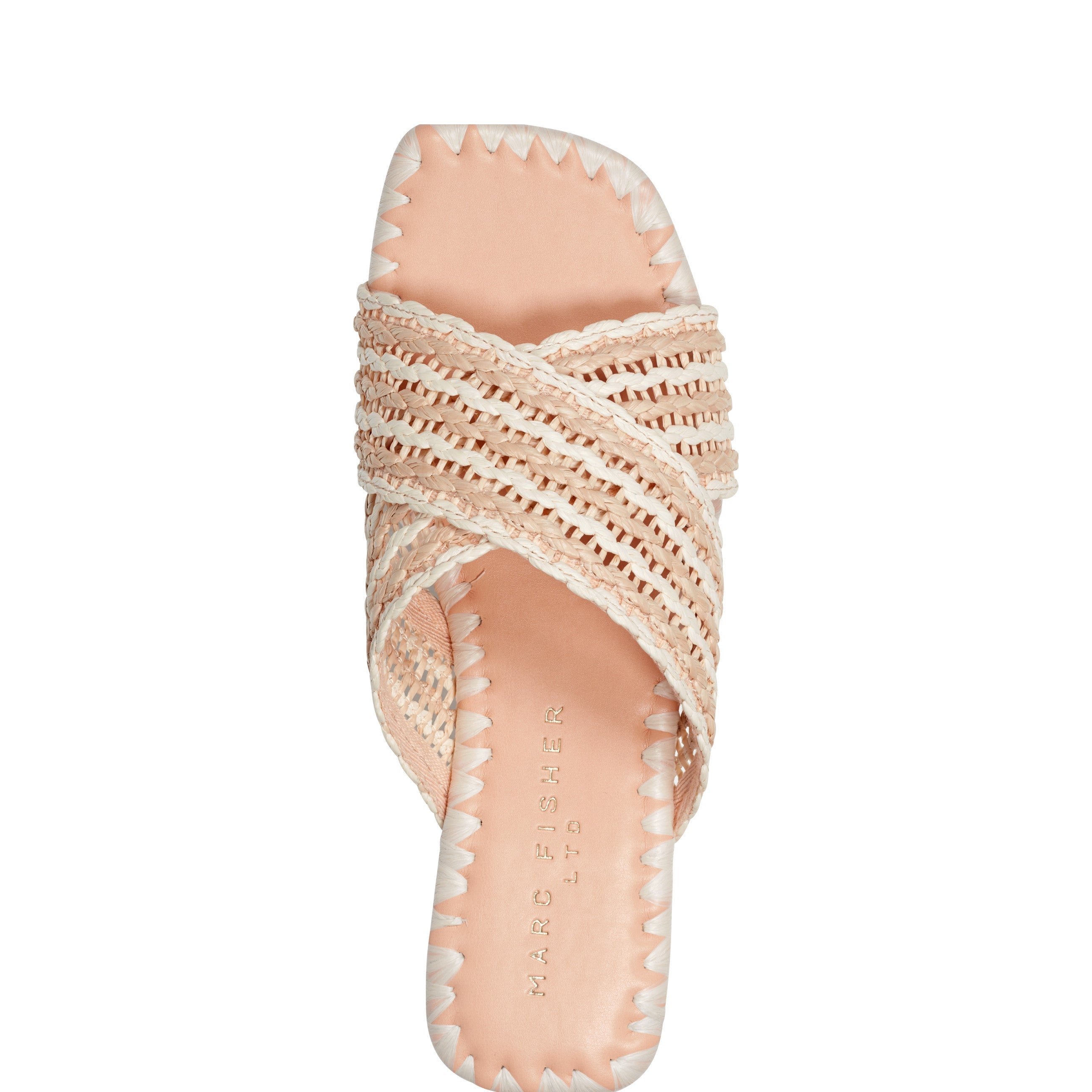 Marc Fisher Nylie Flat Sandal | Natural/White