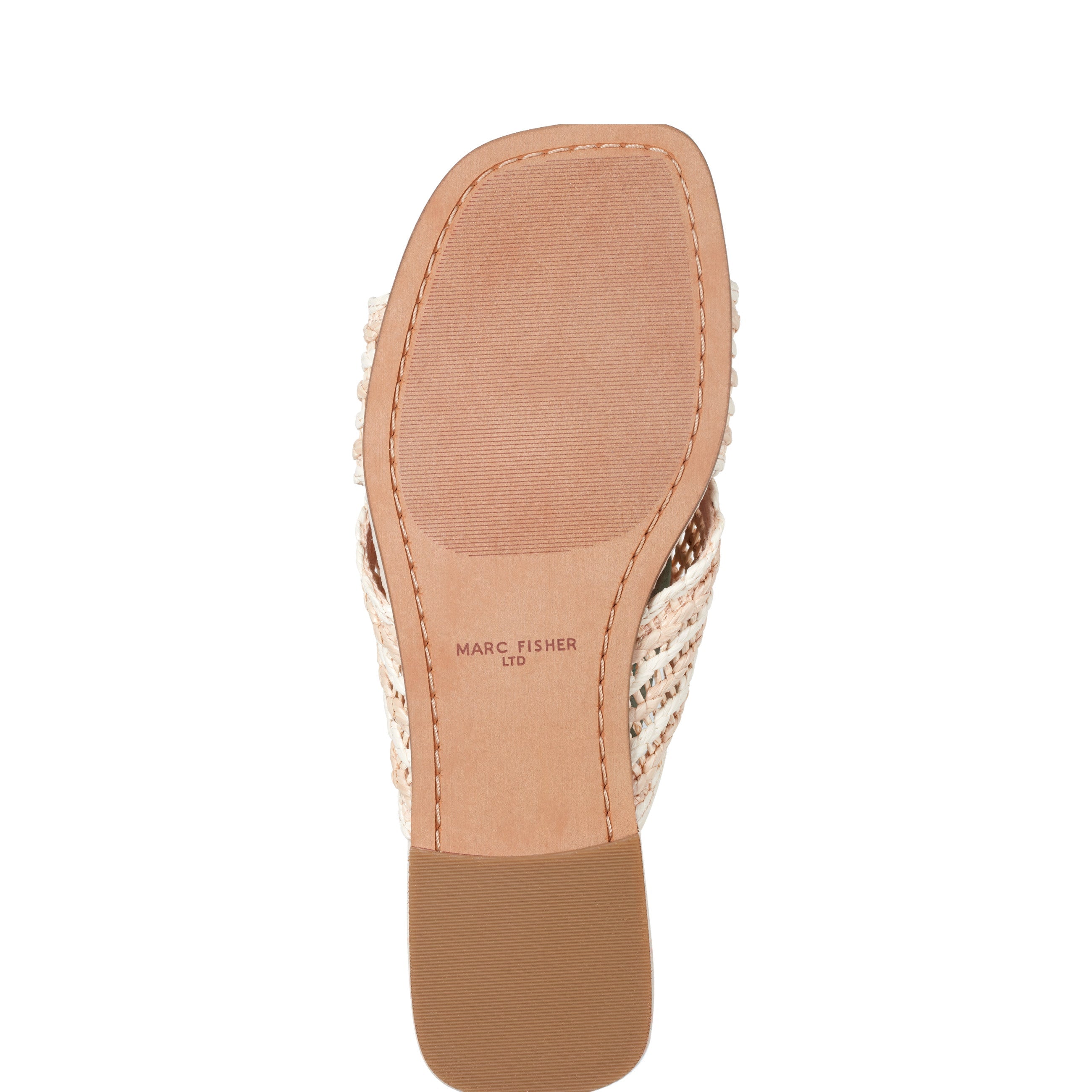 Marc Fisher Nylie Flat Sandal | Natural/White