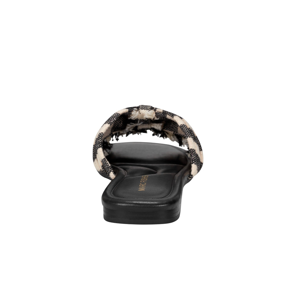 Marc Fisher Orbit Flat Sandal | Black Stripe