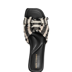 Marc Fisher Orbit Flat Sandal | Black Stripe