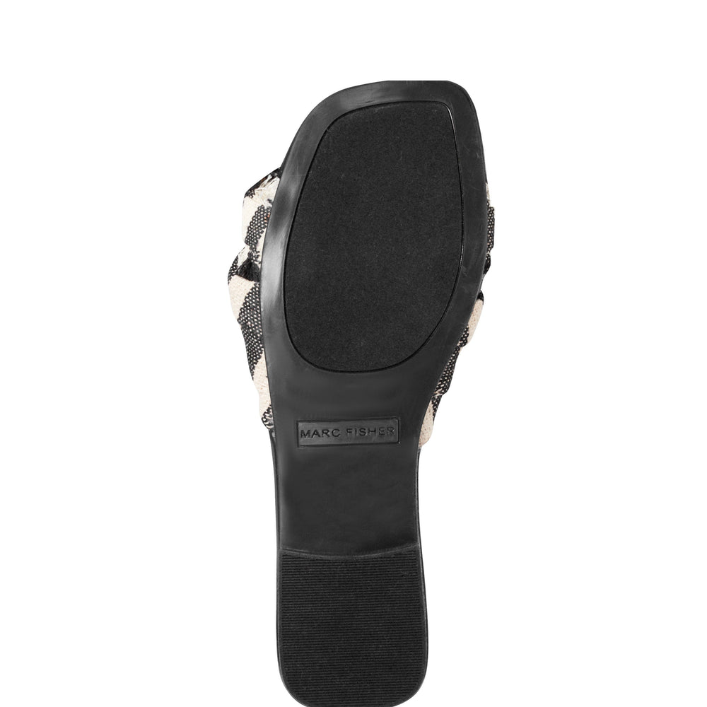 Marc Fisher Orbit Flat Sandal | Black Stripe