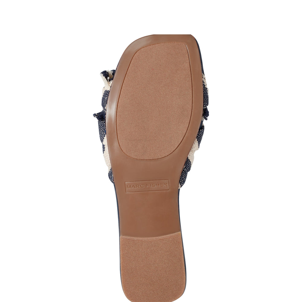 Marc Fisher Orbit Flat Sandal | Navy Stripe