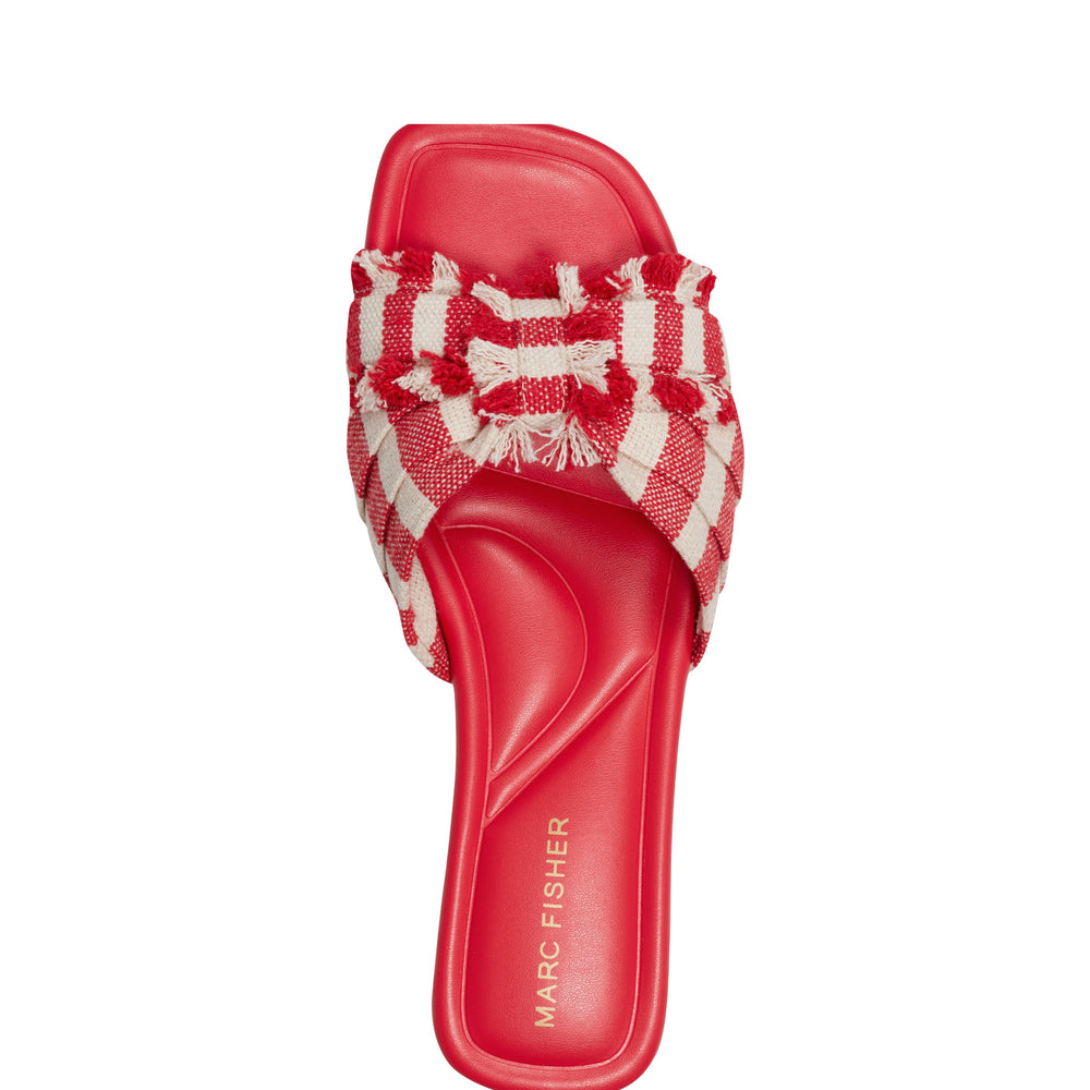 Marc Fisher Orbit Flat Sandal | Red Stripe
