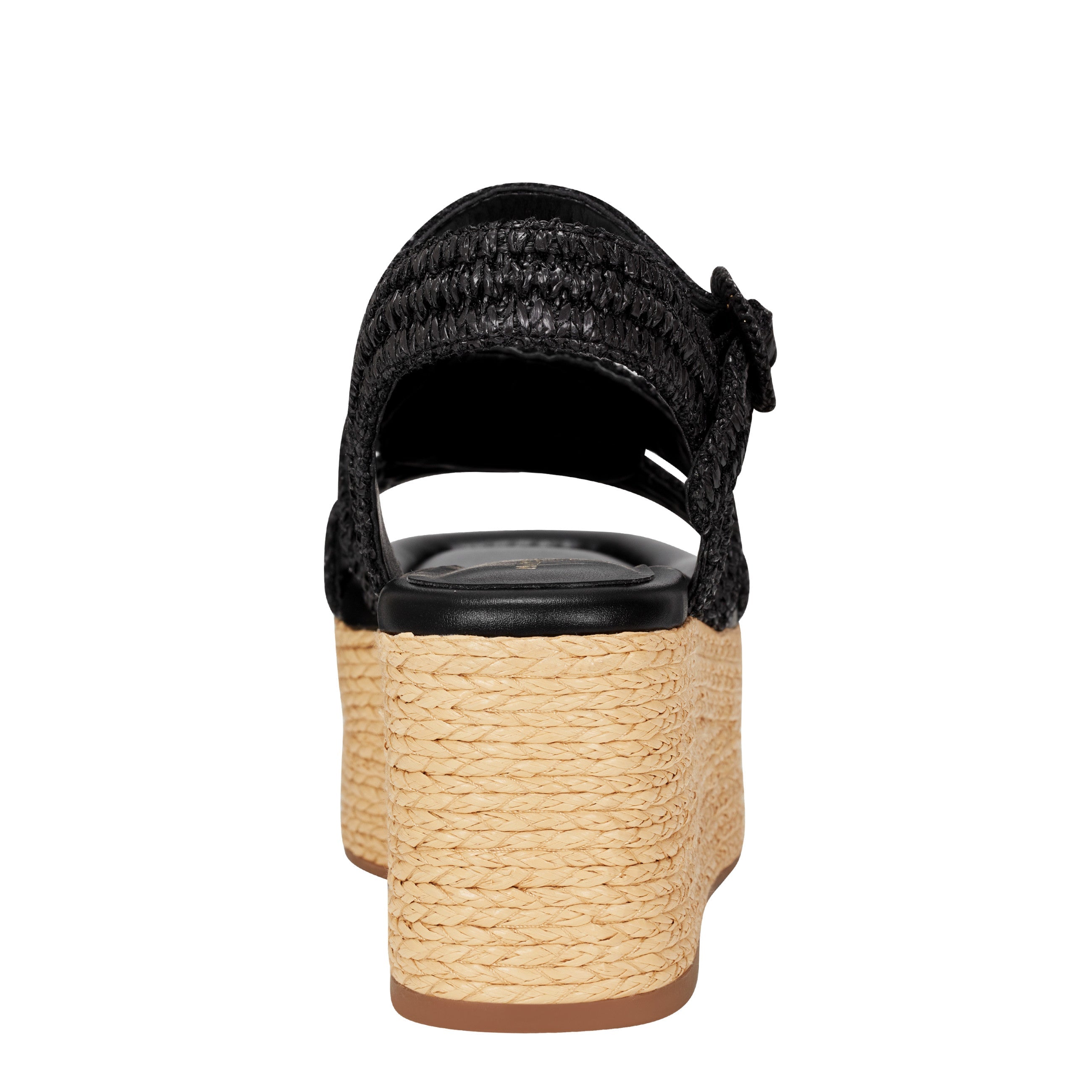 Marc Fisher Payley Platform Wedge Sandal | Black Raffia