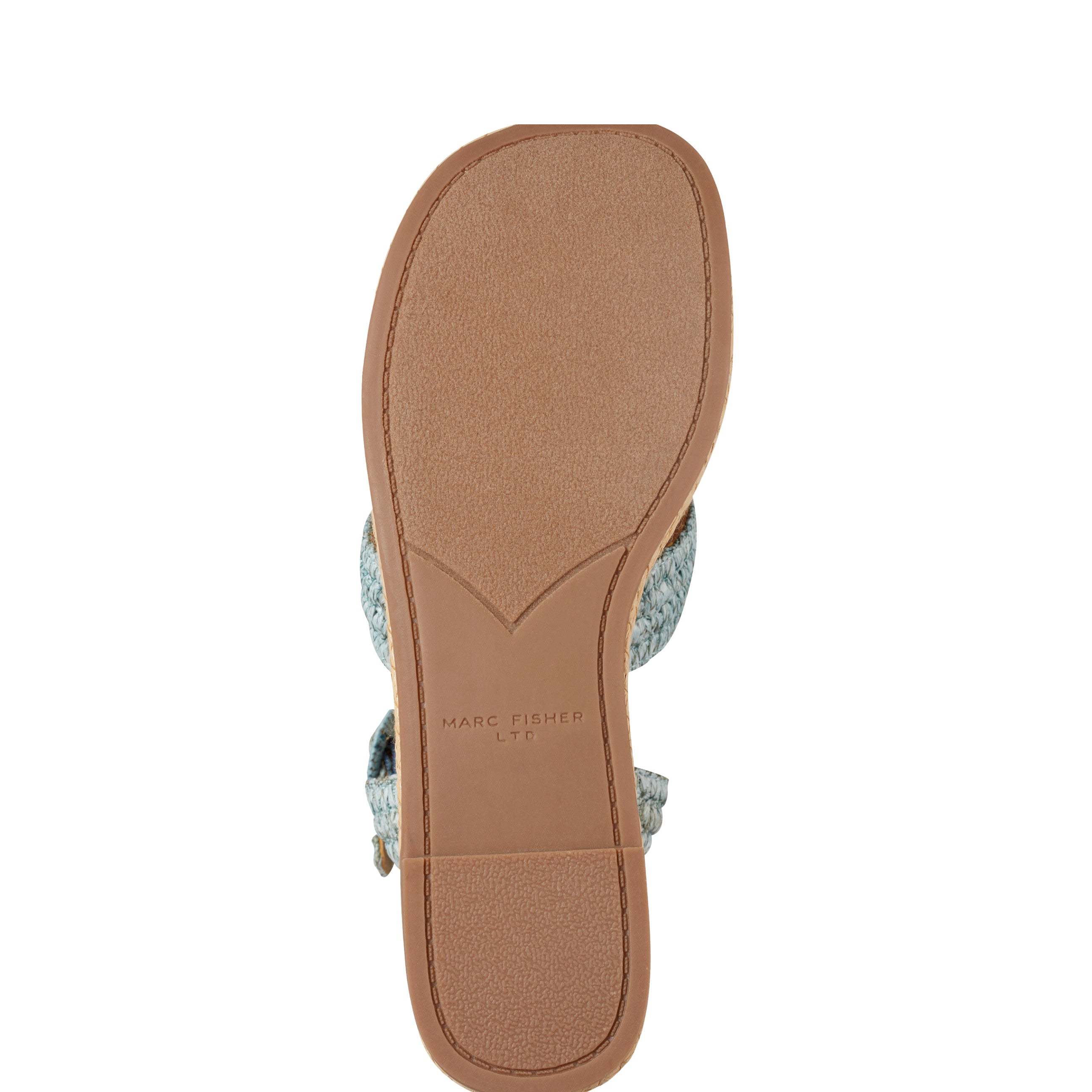 Marc Fisher Payley Platform Wedge Sandal | Light Blue Raffia