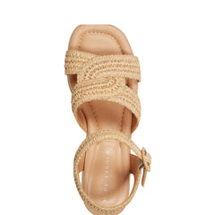 Marc Fisher Payley Platform Wedge Sandal | Natural Raffia