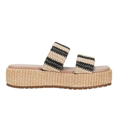 Marc Fisher Pelma Flatform Sandal | Black Stripe