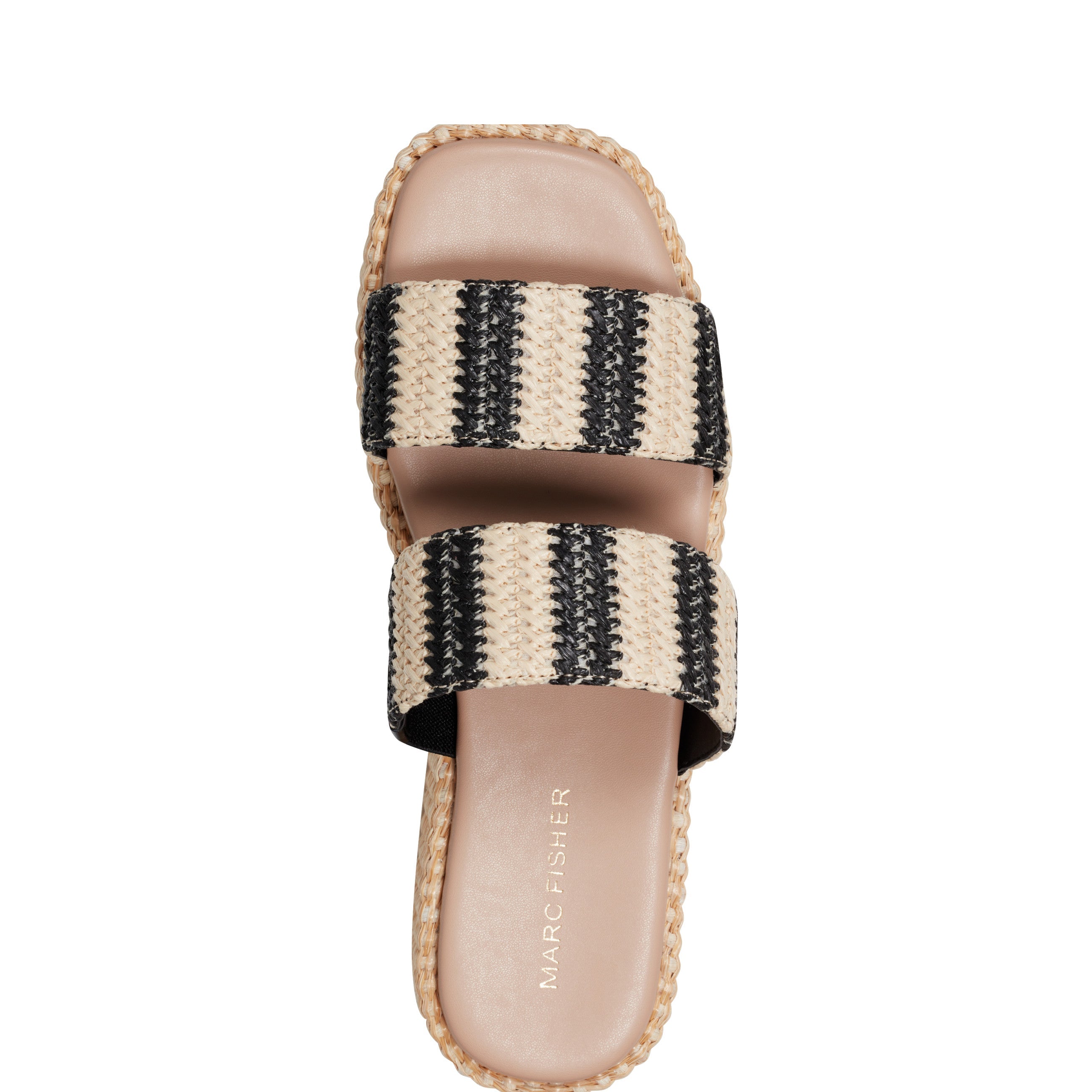 Marc Fisher Pelma Flatform Sandal | Black Stripe