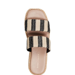 Marc Fisher Pelma Flatform Sandal | Black Stripe