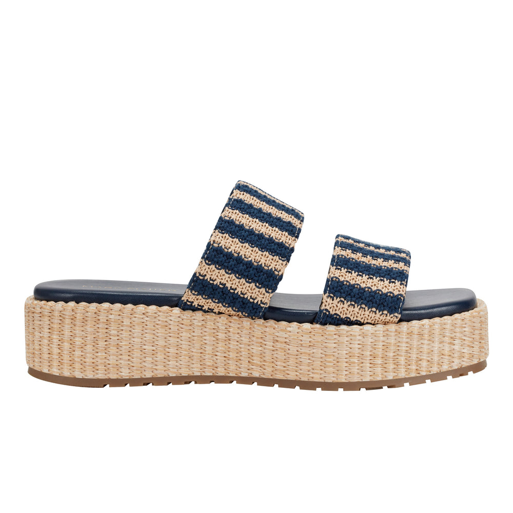 Marc Fisher Pelma Flatform Sandal | Navy Stripe