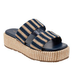 Marc Fisher Pelma Flatform Sandal | Navy Stripe