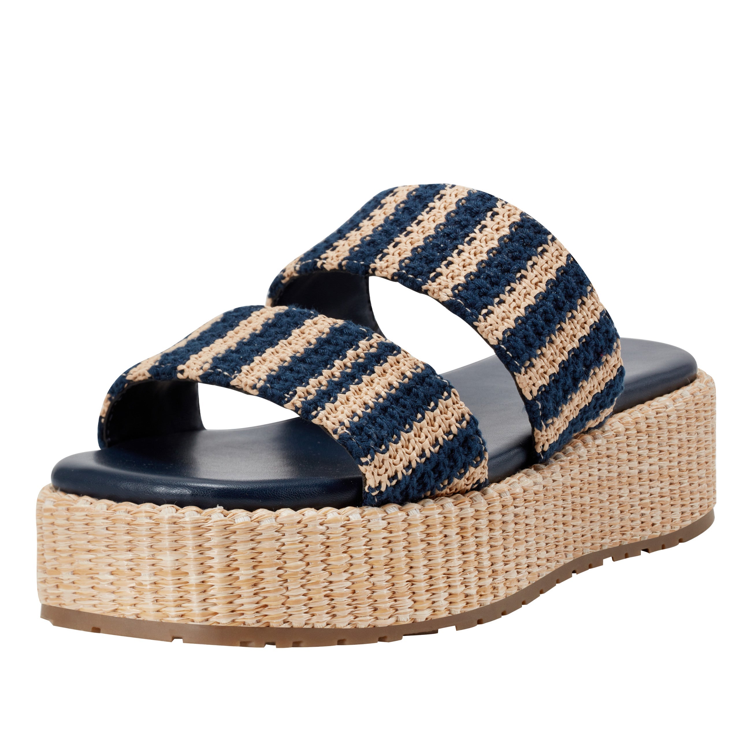 Marc Fisher Pelma Flatform Sandal | Navy Stripe