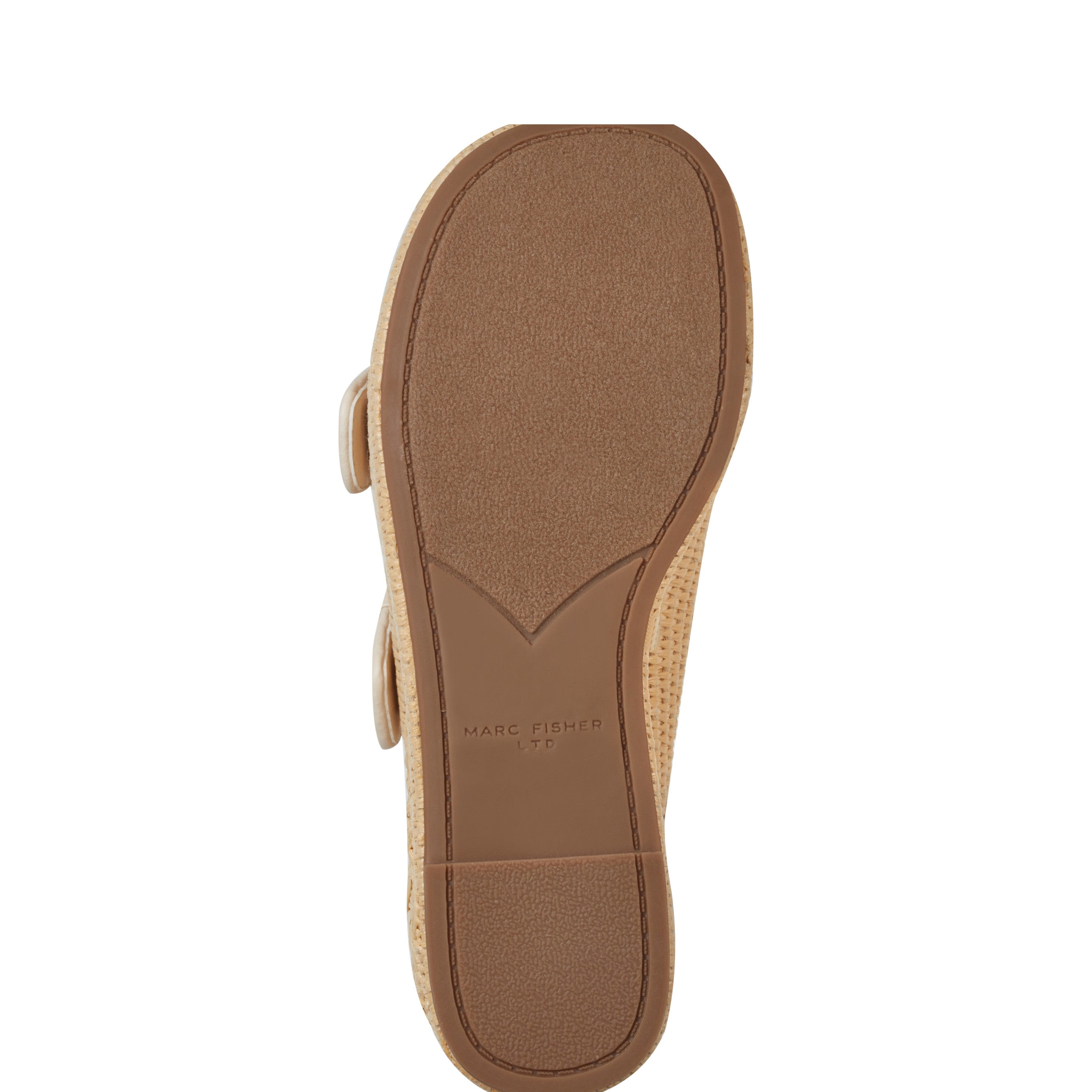 Marc Fisher Poppy Platform Slide Sandal | Light Natural/Ivory Raffia