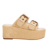 Marc Fisher Poppy Platform Slide Sandal | Light Natural/Ivory Raffia