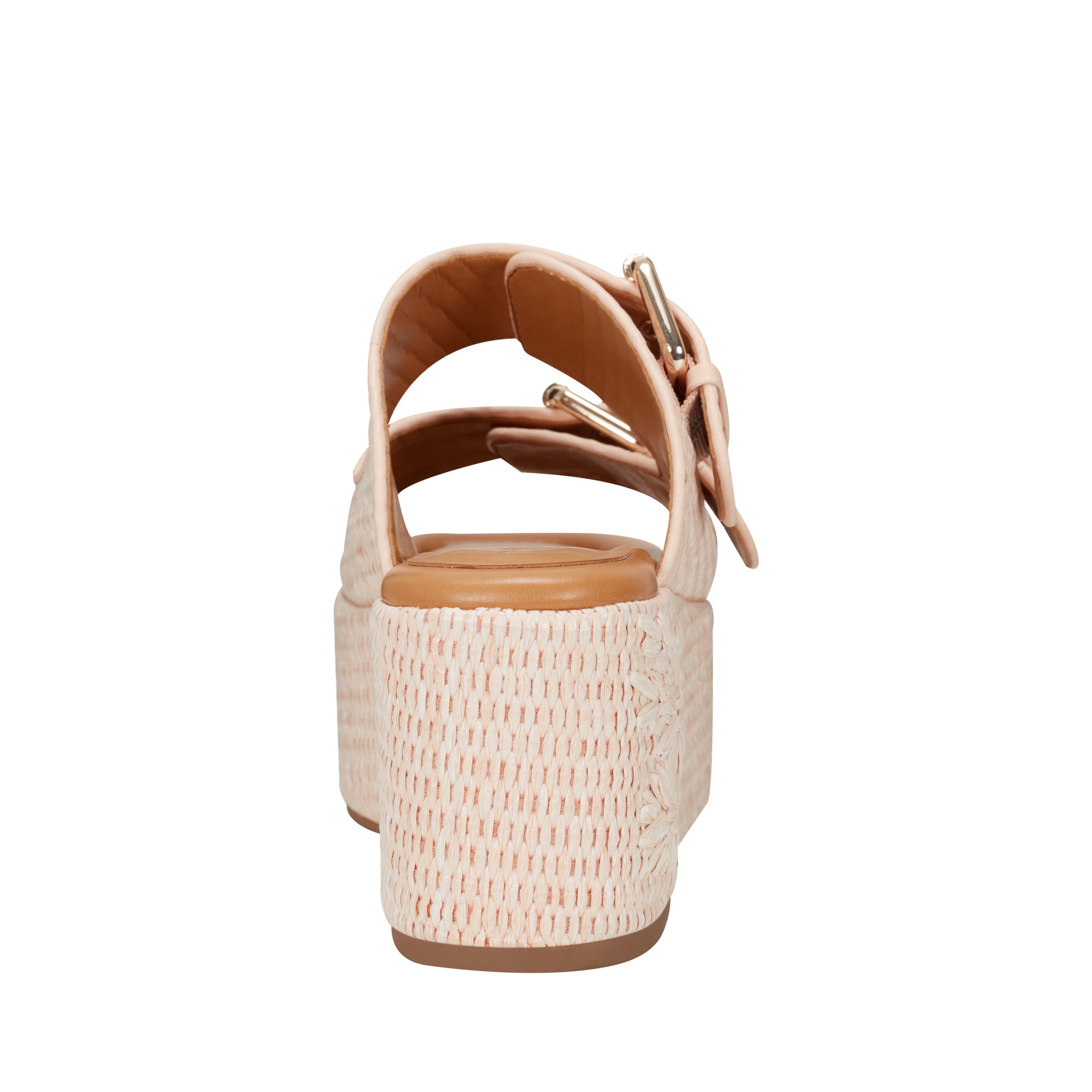 Marc Fisher Poppy Platform Slide Sandal | Light Pink Raffia