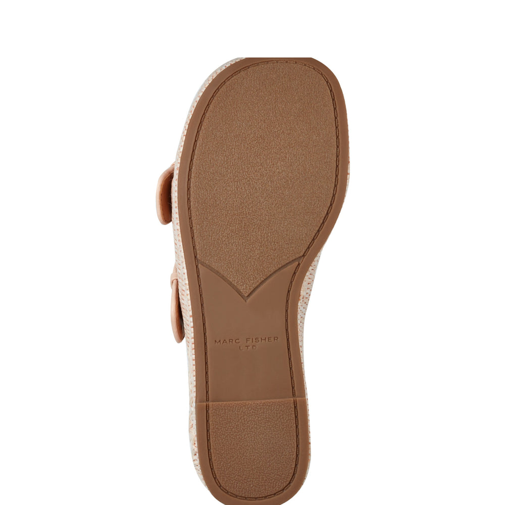 Marc Fisher Poppy Platform Slide Sandal | Light Pink Raffia