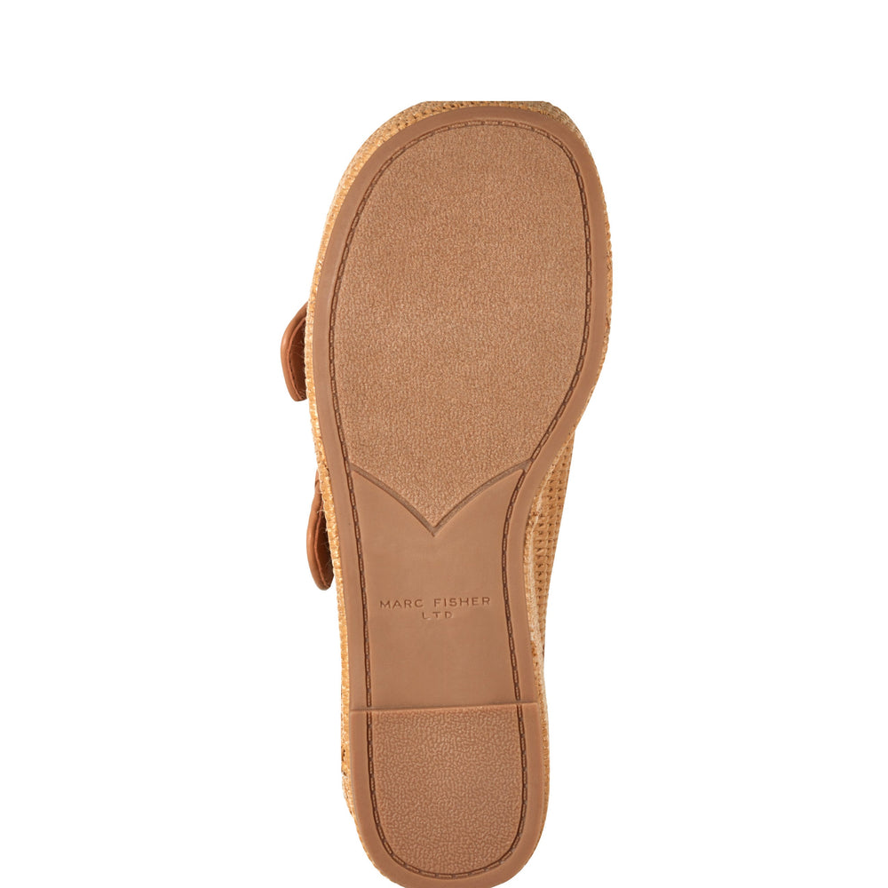 Marc Fisher Poppy Platform Slide Sandal | Natural Raffia