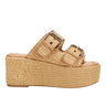 Marc Fisher Poppy Platform Slide Sandal | Natural Raffia