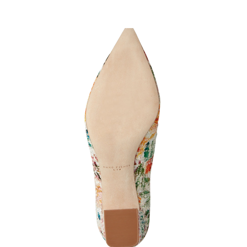 Marc Fisher Zala Block Heel Pointy Toe Pump | Floral