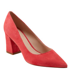 Marc Fisher Zala Block Heel Pointy Toe Pump | Medium Pink Suede