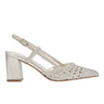Marc Fisher Zunnie Block Heel Woven Slingback Pump | Platino Leather