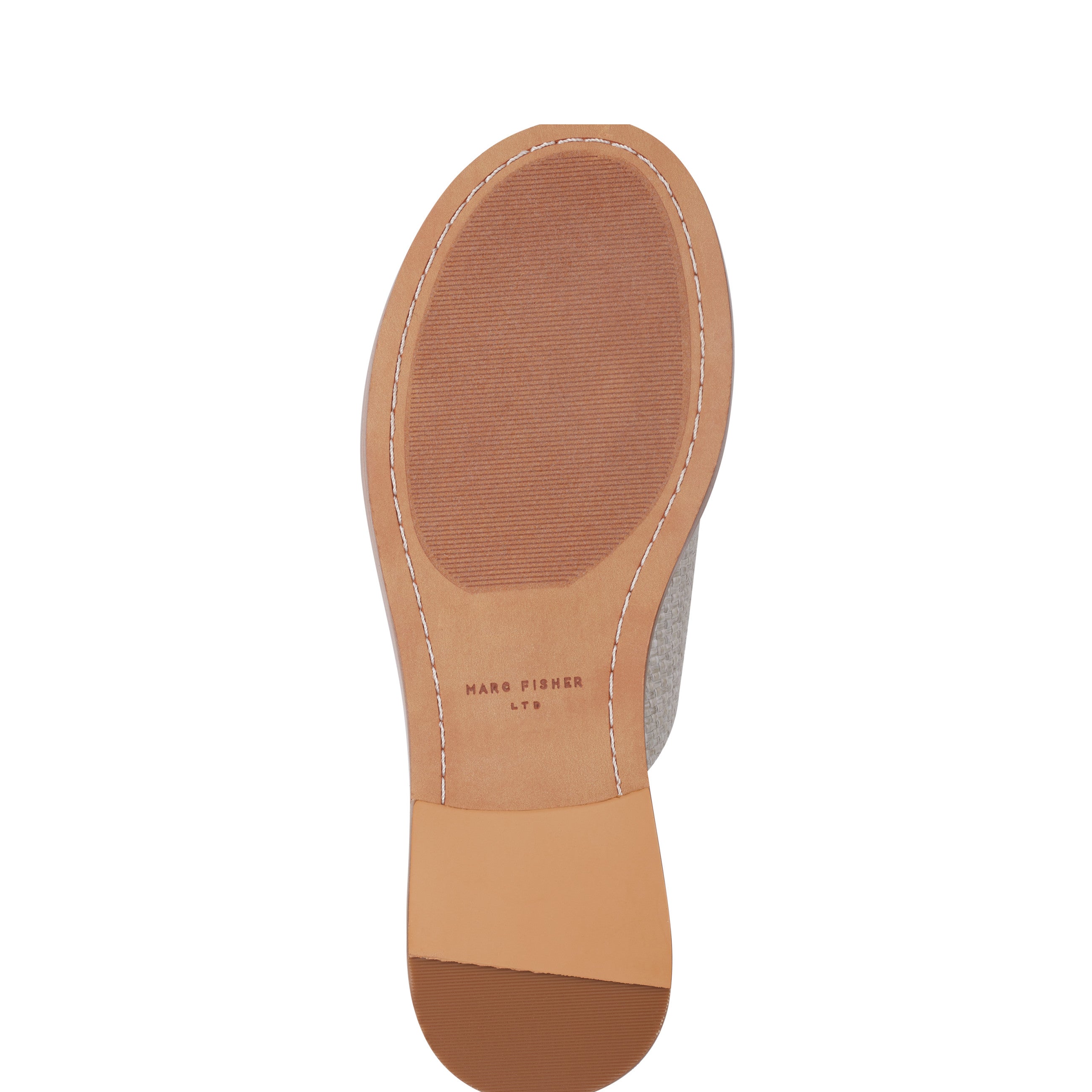 Marc Fisher Grayce Flat Slide Sandal | Light Grey Raffia