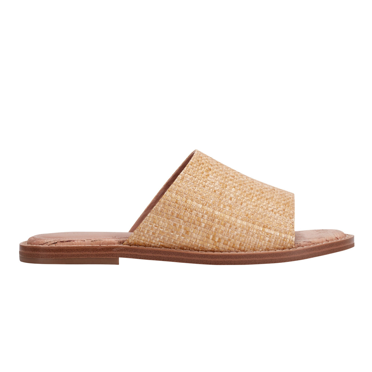 Marc Fisher Grayce Flat Slide Sandal | Natural Raffia
