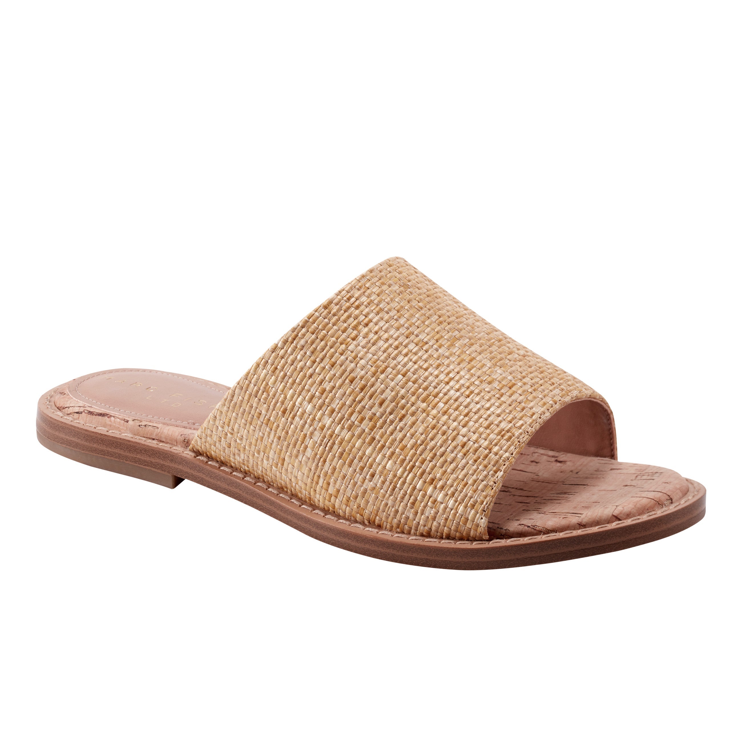 Marc Fisher Grayce Flat Slide Sandal | Natural Raffia