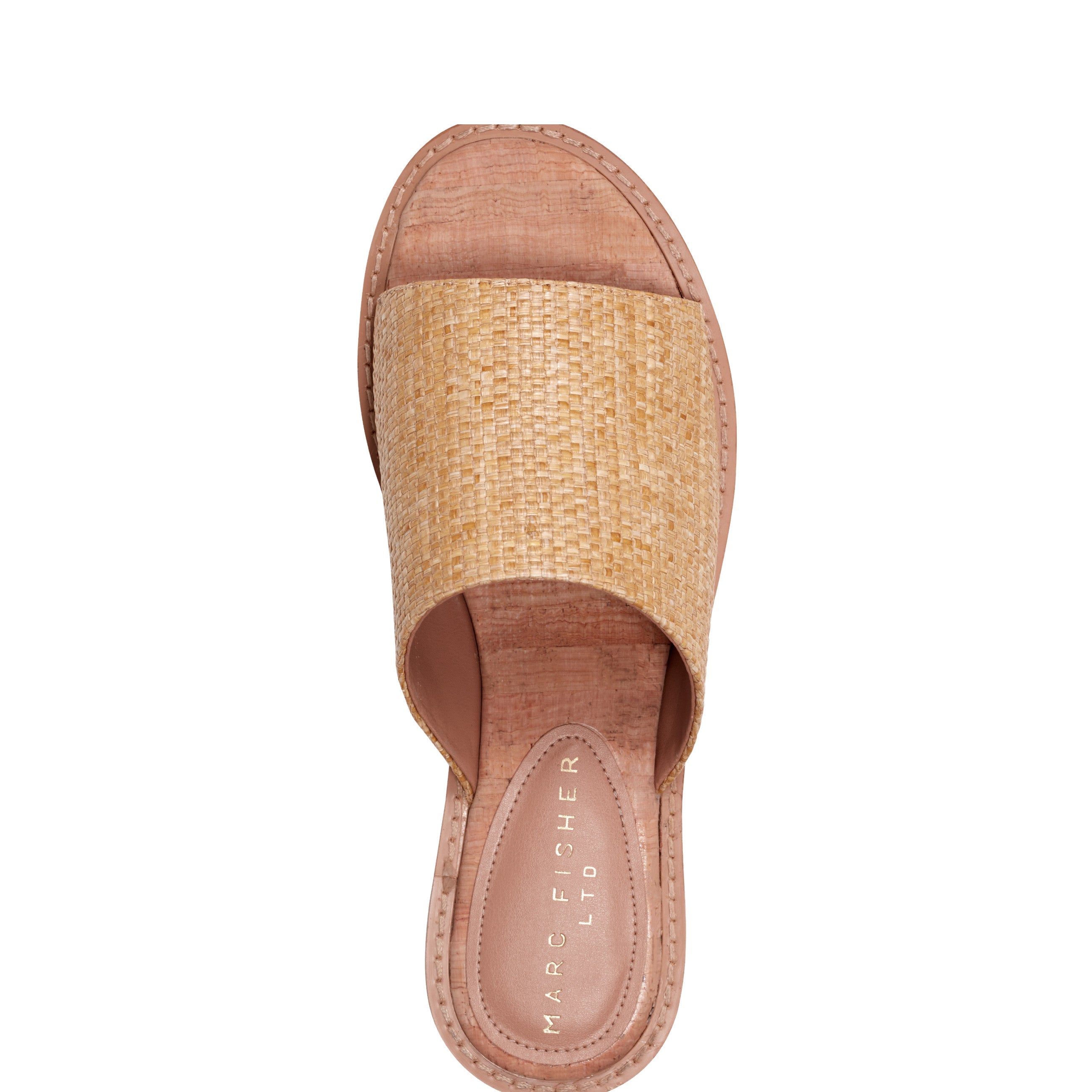 Marc Fisher Grayce Flat Slide Sandal | Natural Raffia