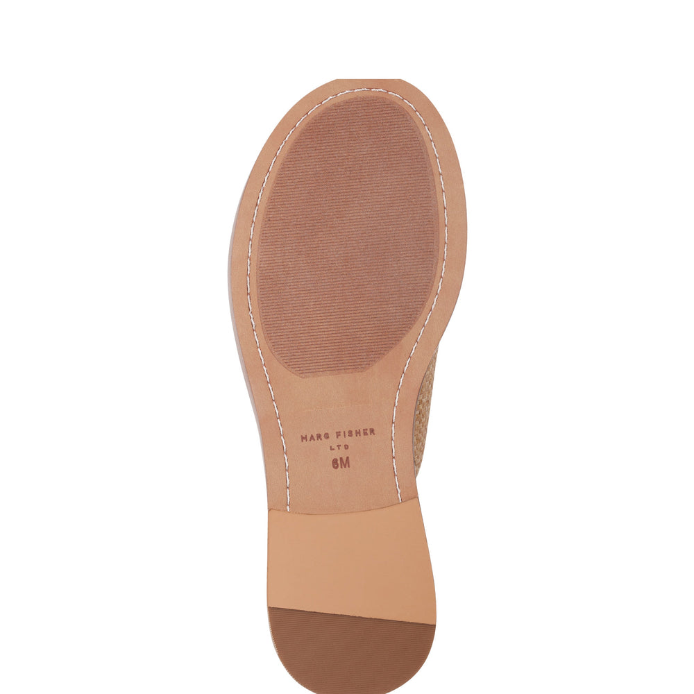 Marc Fisher Grayce Flat Slide Sandal | Natural Raffia