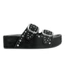 Marc Fisher Sayge Footbed Studded Sandal | Black Suede