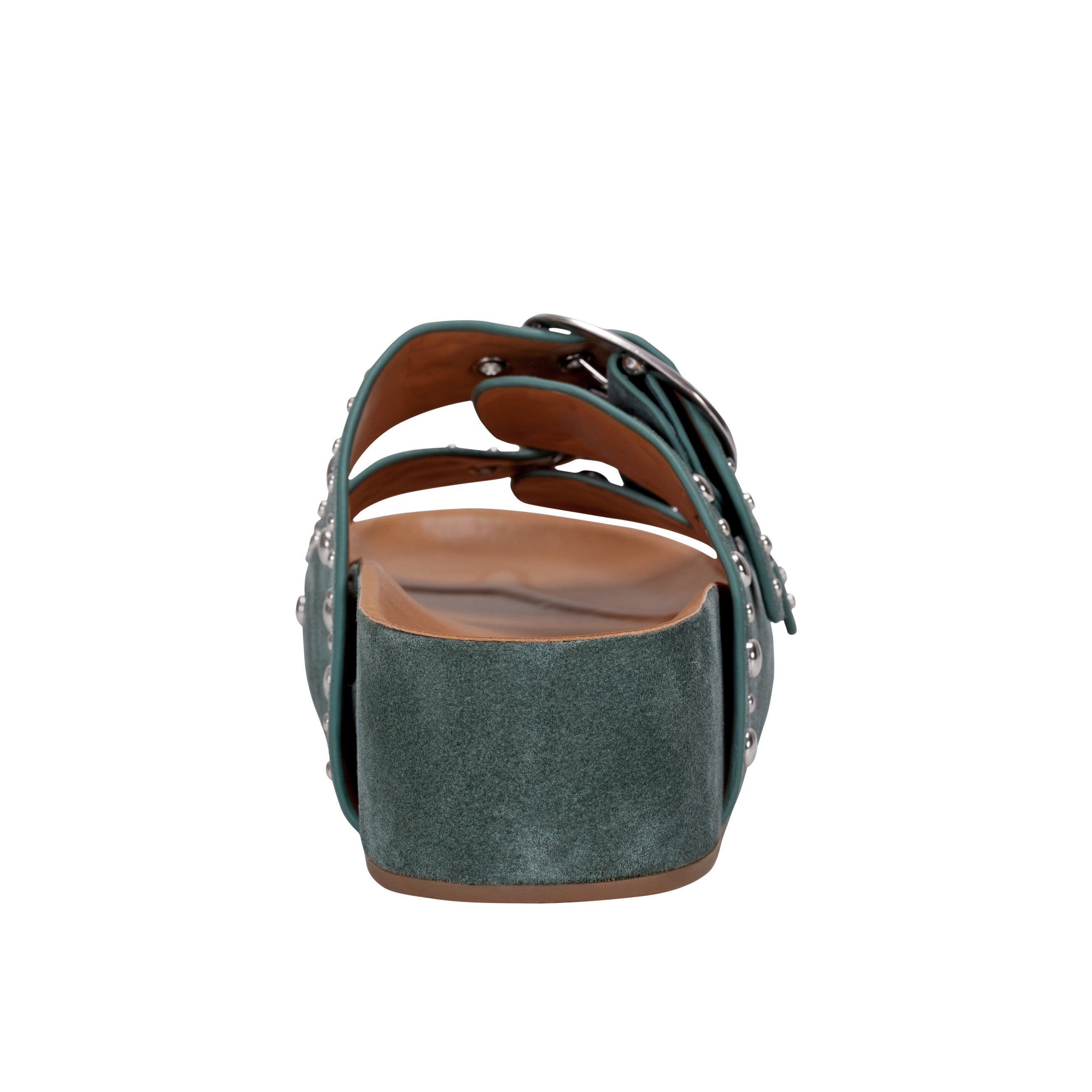 Marc Fisher Sayge Footbed Studded Sandal | Green Suede