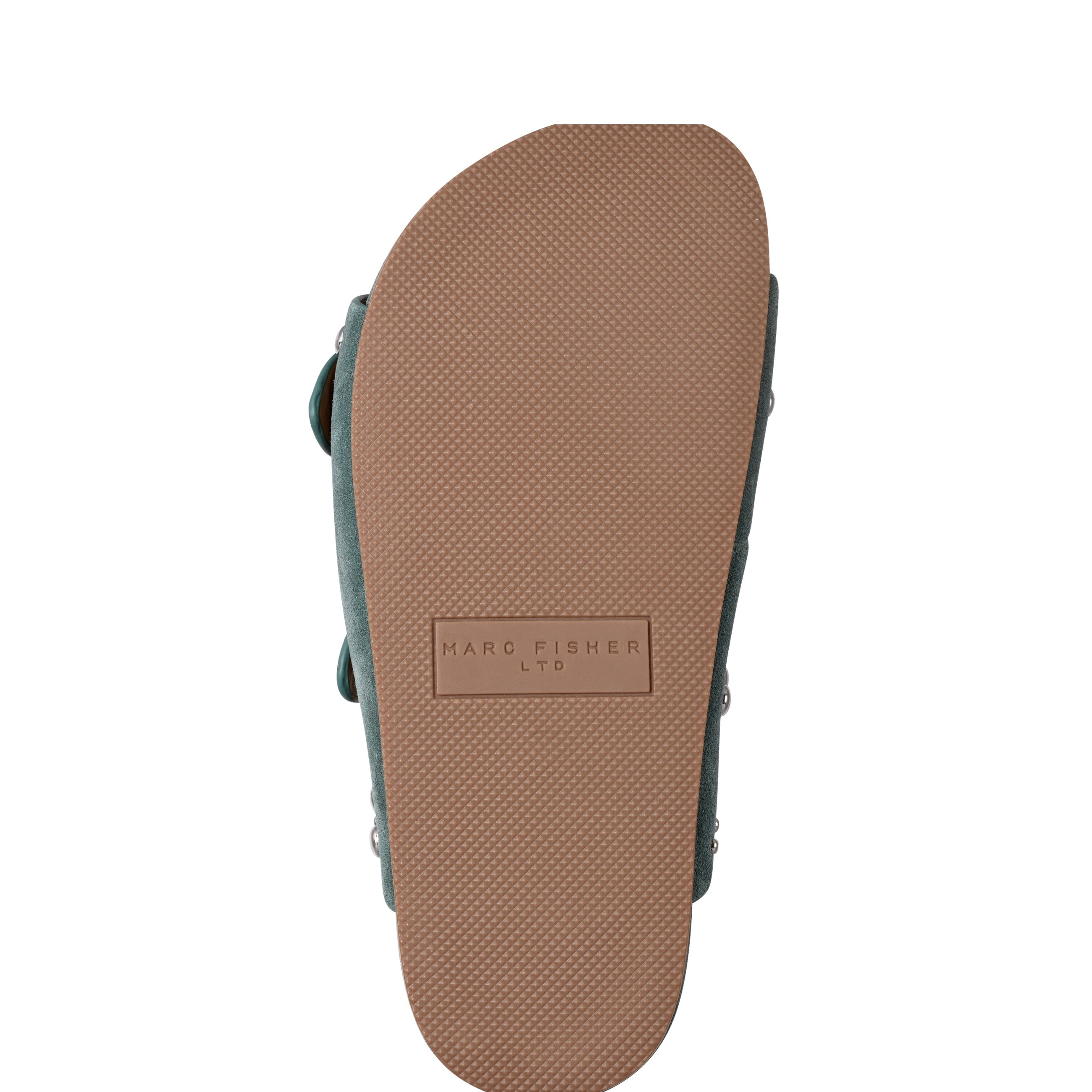 Marc Fisher Sayge Footbed Studded Sandal | Green Suede