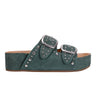 Marc Fisher Sayge Footbed Studded Sandal | Green Suede
