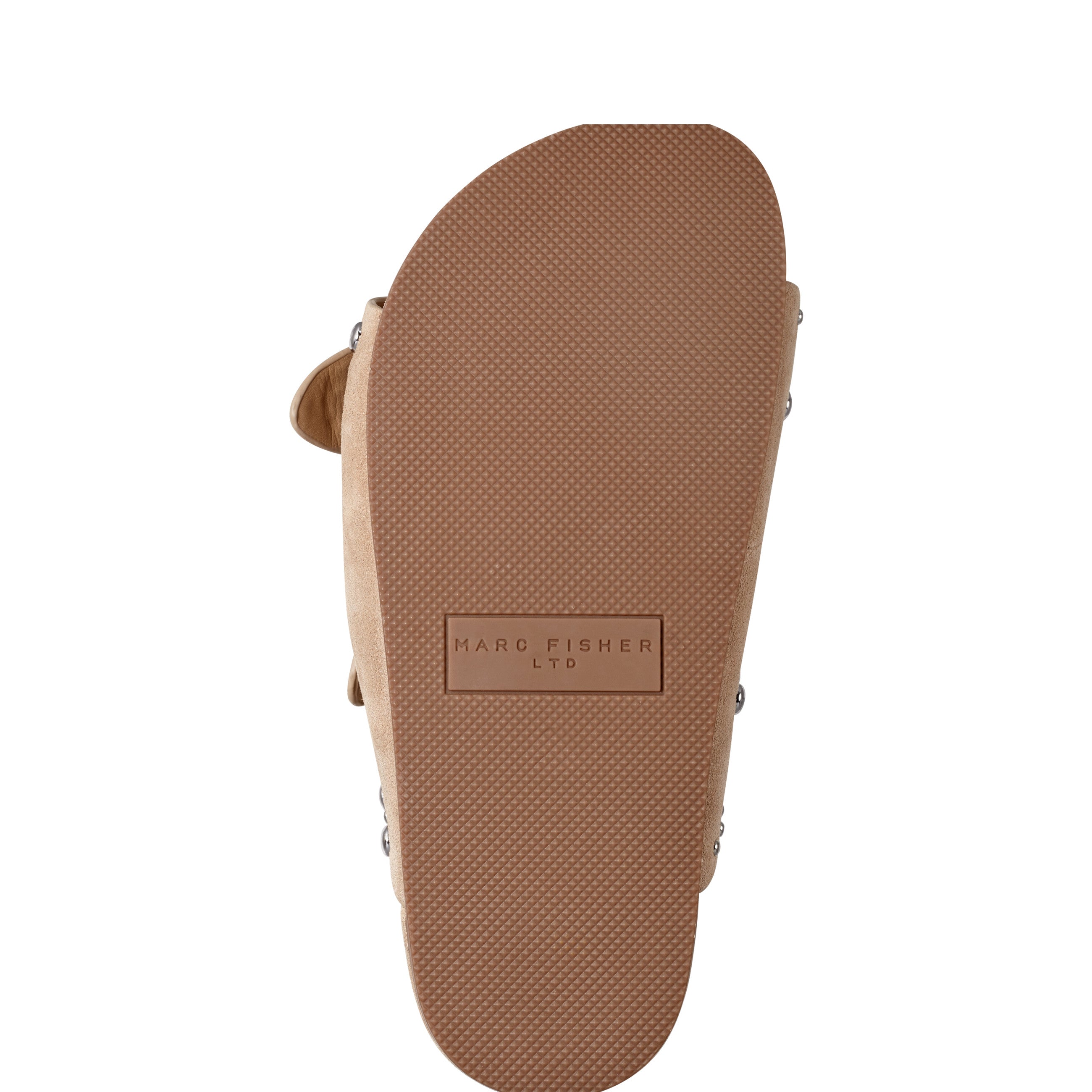 Marc Fisher Sayge Footbed Studded Sandal | Natural Suede