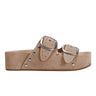 Marc Fisher Sayge Footbed Studded Sandal | Natural Suede