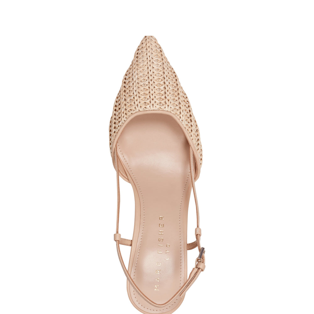 Marc Fisher Flory Slingback Pump | Natural Raffia