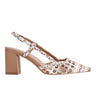 Marc Fisher Zunnie Block Heel Woven Slingback Pump | Natural Multi Leather