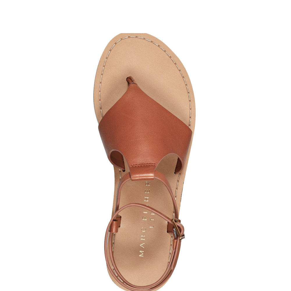 Marc Fisher Lille Thong Flat Sandal | Natural Leather