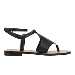 Marc Fisher Lille Thong Flat Sandal | Black Leather